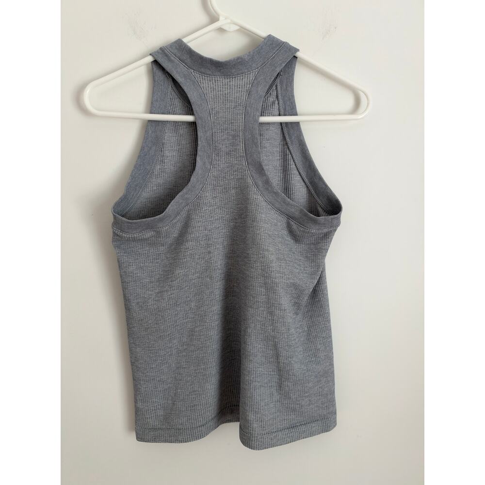Athleta Gray Ribbed Racerback Tank Top - Women's Medium - Picture 4 of 4
